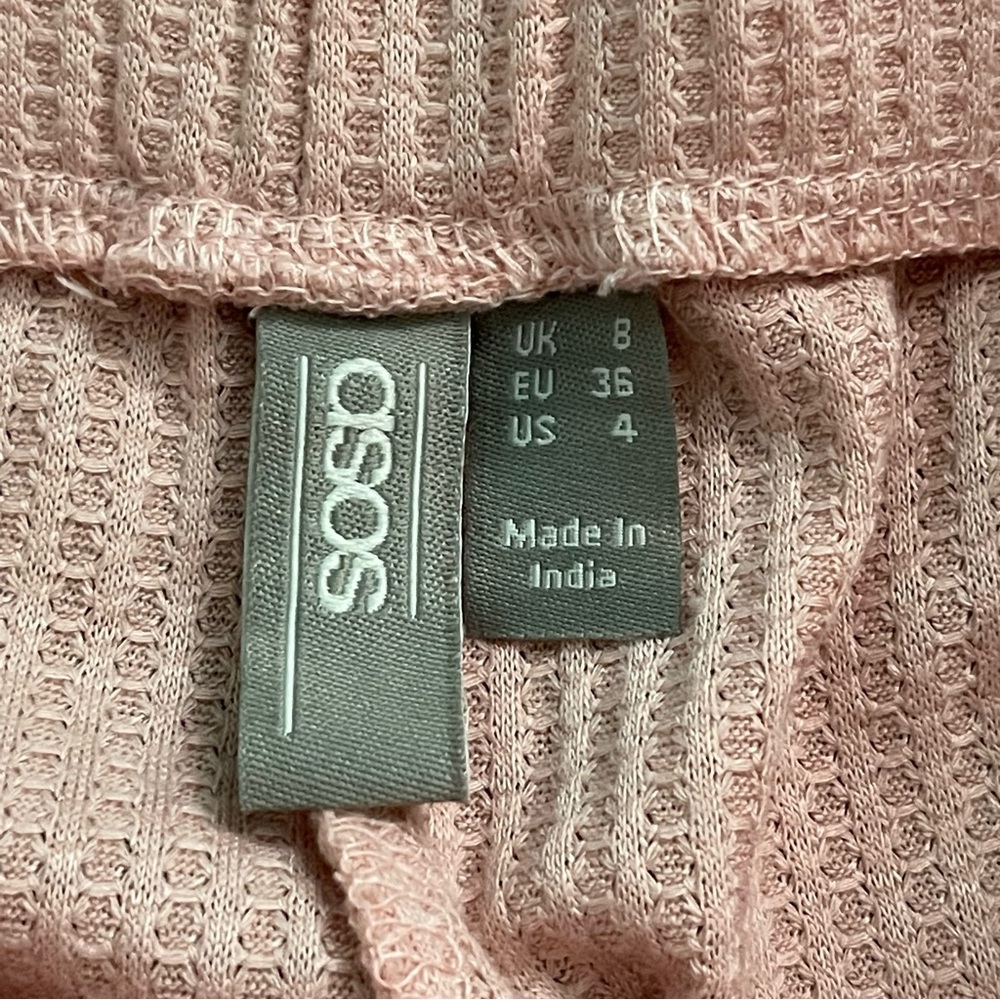 ASOS Pink Waffle Knit Women's Pajama Bottoms - Pants & Shorts Bundle - Picture 4 of 9